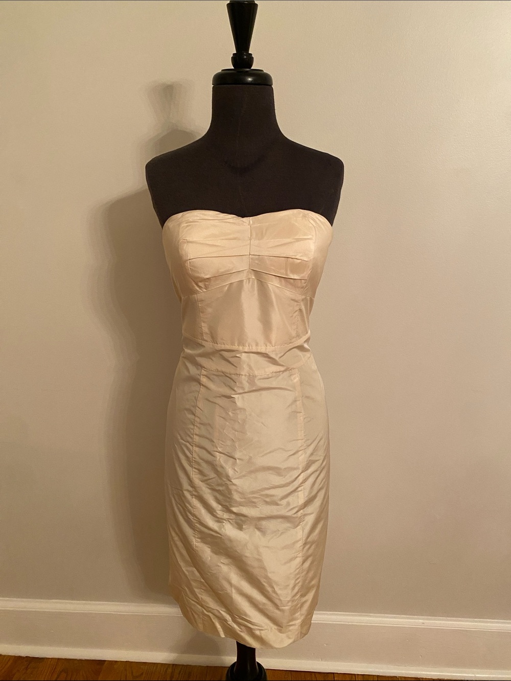 Banana Republic Strapless Silk Ivory Dress